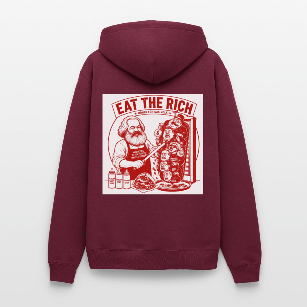 Männer Premium Hoodie Eat The Rich Hoodie - Karl Marx Döner Satire im roten Retro-Look - Burgunderrot