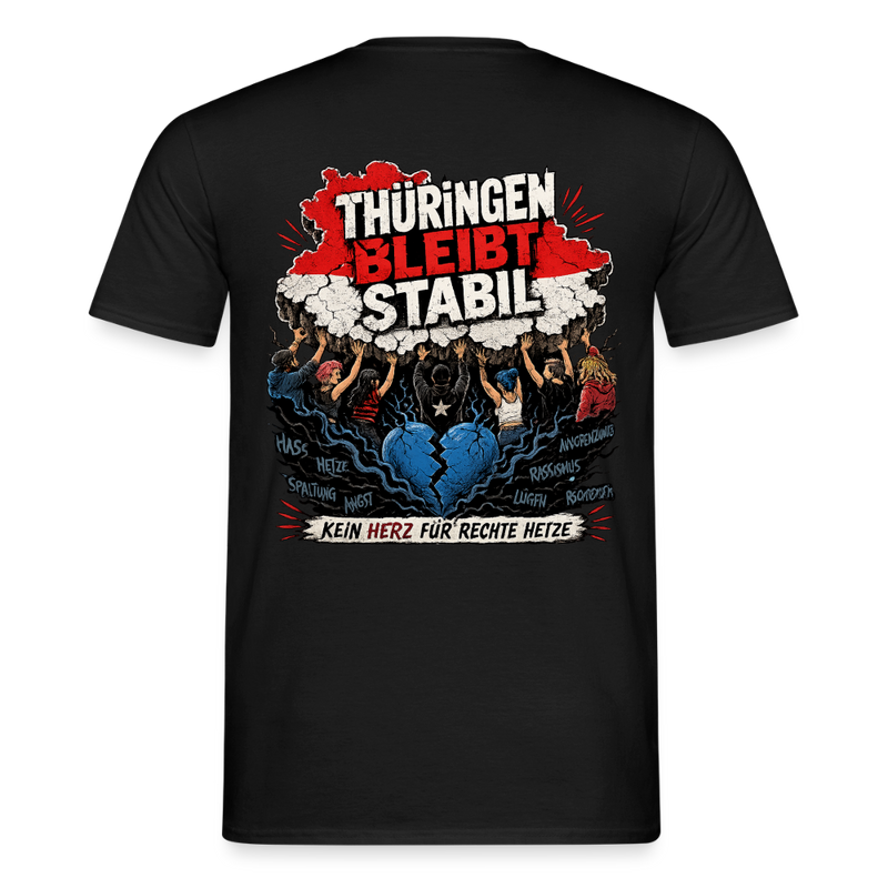 Thüringen bleibt stabil - schwarz / weiss Männer T-Shirt - Schwarz