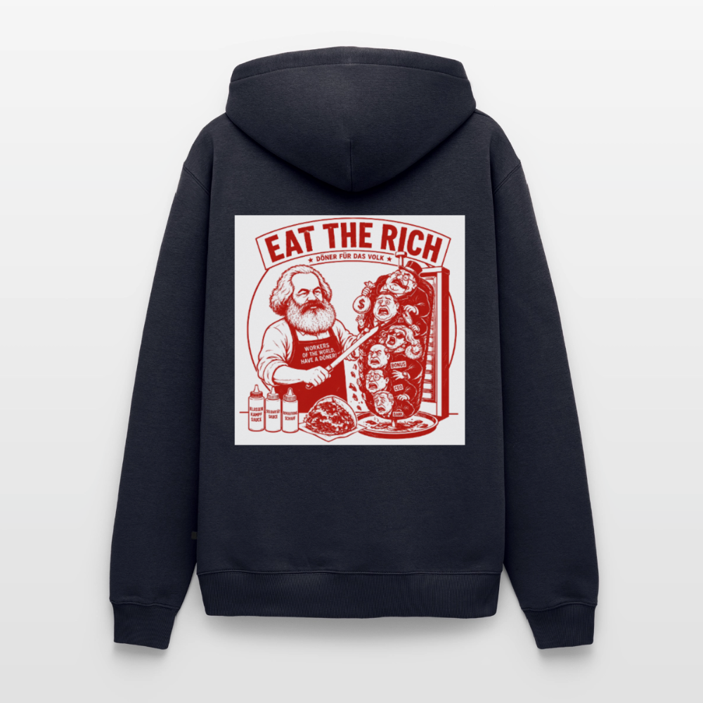 Männer Premium Hoodie Eat The Rich Hoodie - Karl Marx Döner Satire im roten Retro-Look - Navy