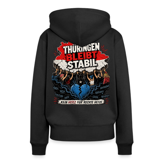 Thüringen bleibt stabil - schwarzer Frauen Premium Hoodie - Schwarz