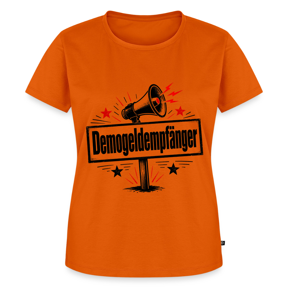 Frauen Demogeldempfänger T-Shirt - Satirisches Demo Shirt, politisches Statement Shirt, Protest Shirt  Premium T-Shirt - Orange 
