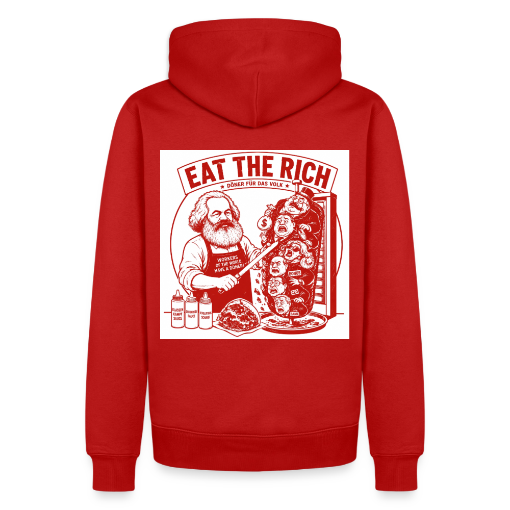 Männer Premium Hoodie Eat The Rich Hoodie - Karl Marx Döner Satire im roten Retro-Look - Rot