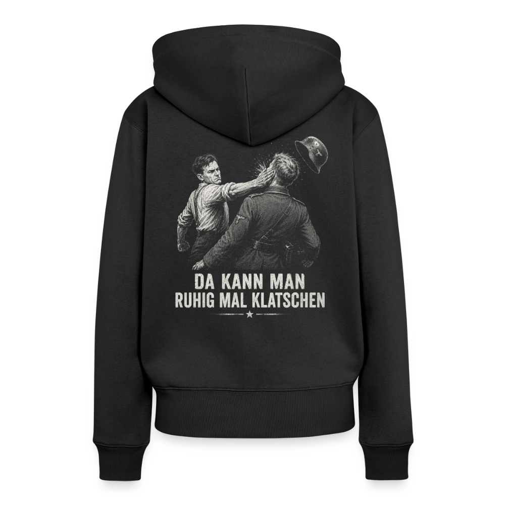 Da kann man ruhig mal klatschen- schwarzer Frauen Premium Hoodie - Schwarz