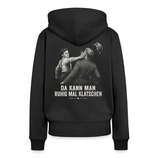 Da kann man ruhig mal klatschen- schwarzer Frauen Premium Hoodie - Schwarz