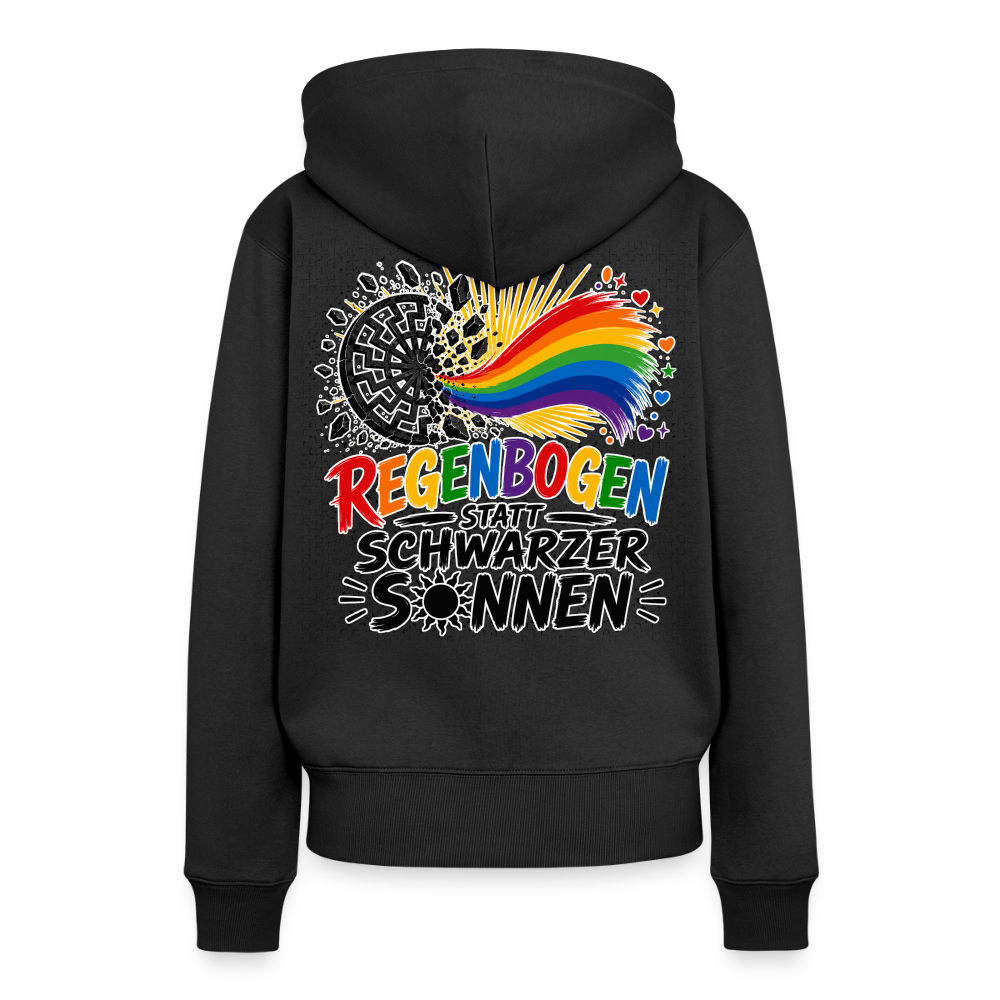 Frauen Premium Hoodie - Regenbogen statt schwarzer Sonnen - Schwarz