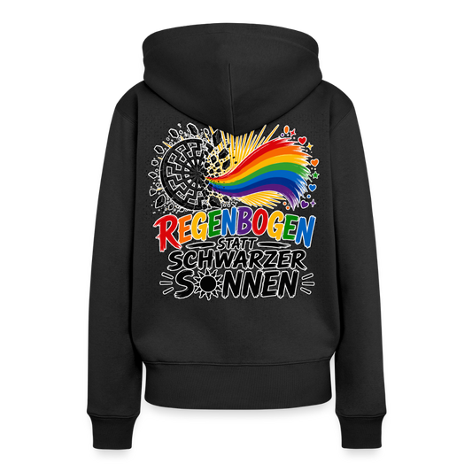 Frauen Premium Hoodie - Regenbogen statt schwarzer Sonnen - Schwarz