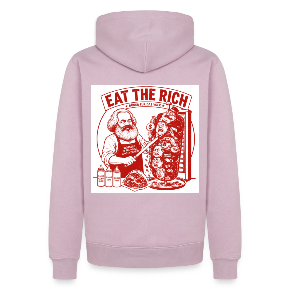 Männer Premium Hoodie Eat The Rich Hoodie - Karl Marx Döner Satire im roten Retro-Look - Altrosa