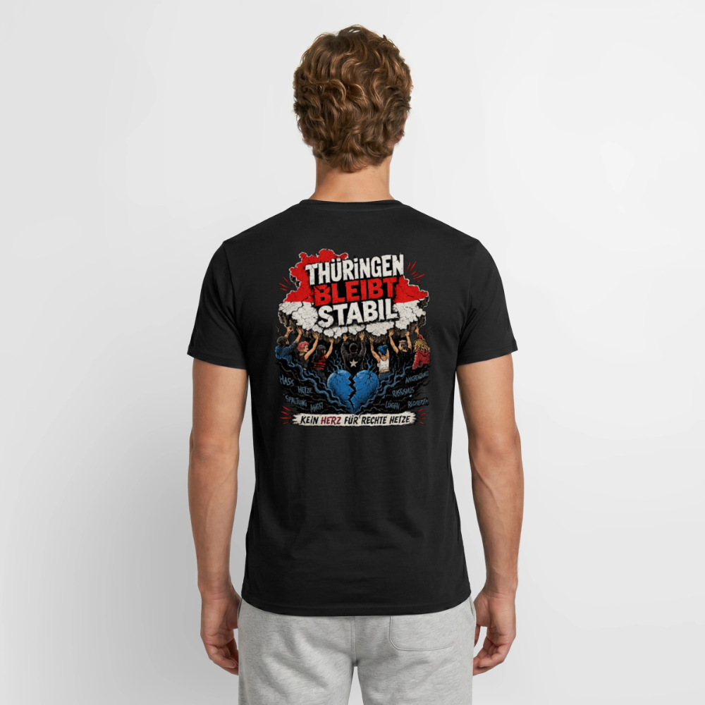 Thüringen bleibt stabil - schwarz / weiss Männer T-Shirt - Schwarz