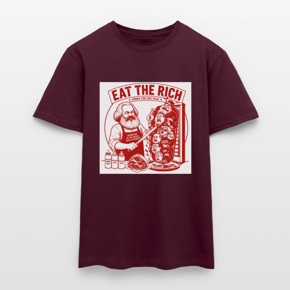 Männer T-Shirt Eat The Rich Döner T-Shirt - Karl Marx Satire - Ziegelrot