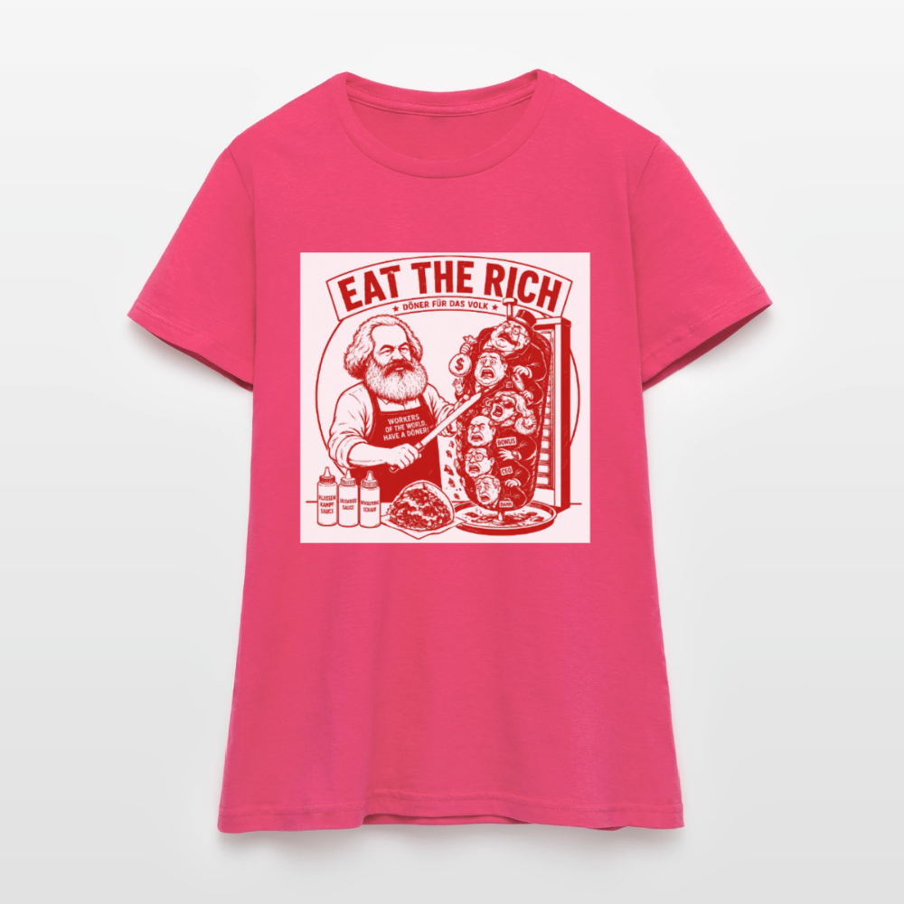 Frauen T-Shirt Eat The Rich Döner T-Shirt - Karl Marx Satire - Azalea