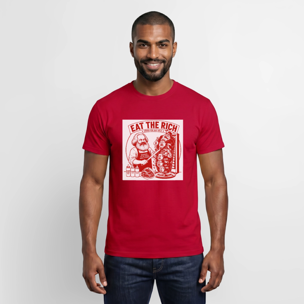 Männer T-Shirt Eat The Rich Döner T-Shirt - Karl Marx Satire - Rot